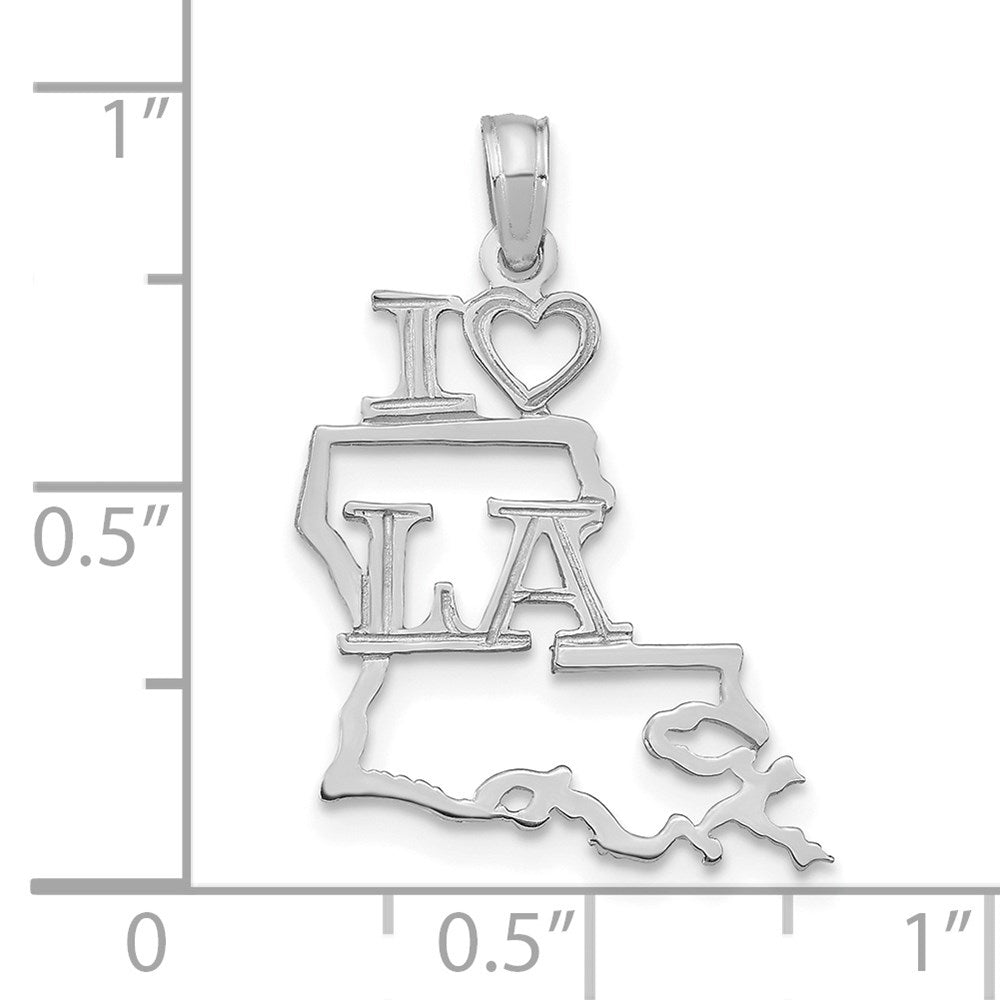 14K Weißgold Massiv Louisiana State Anhänger