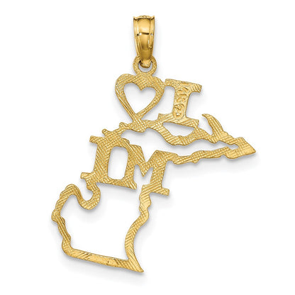 14K Gelbgold Massiv Michigan State Anhänger