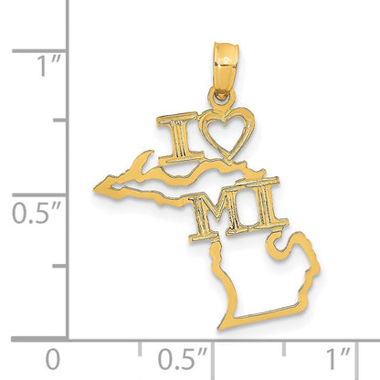 14K Gelbgold Massiv Michigan State Anhänger