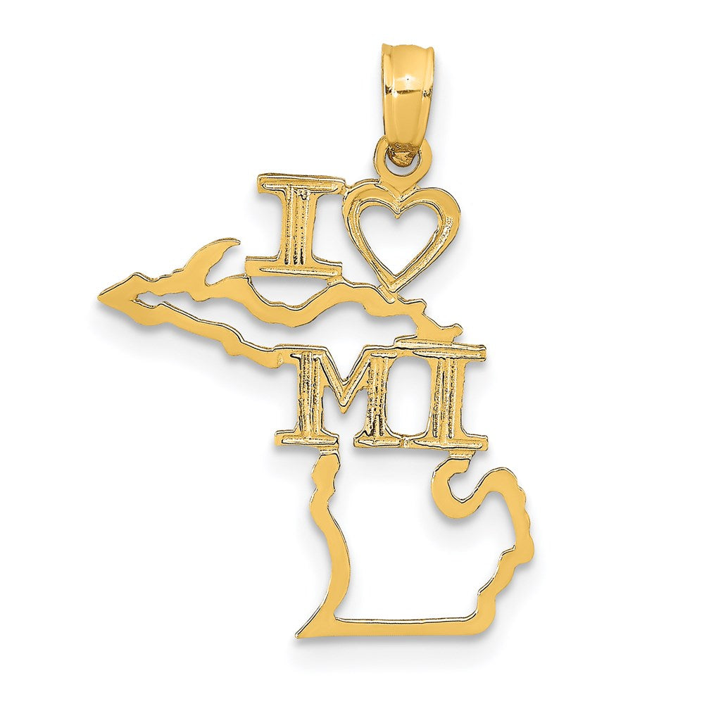 14K Gelbgold Massiv Michigan State Anhänger
