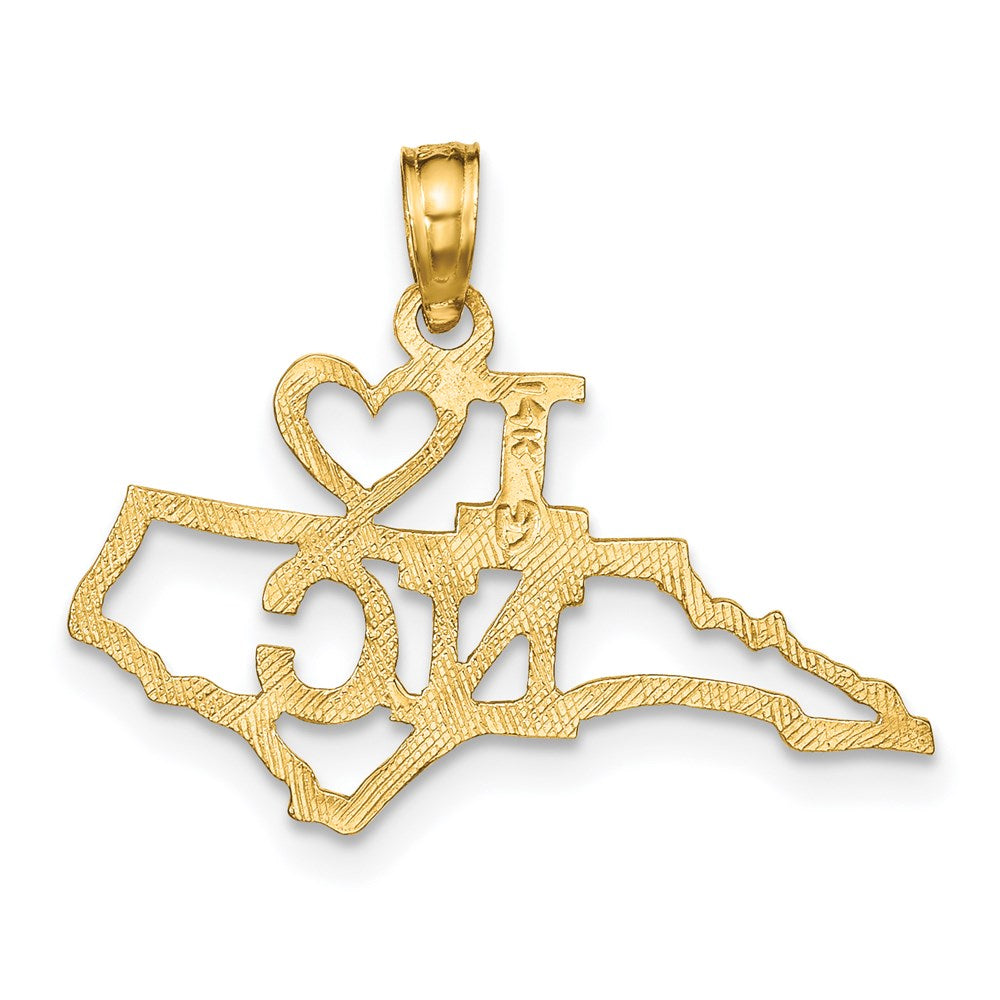 14K Gelbgold Massiv North Carolina State Anhänger
