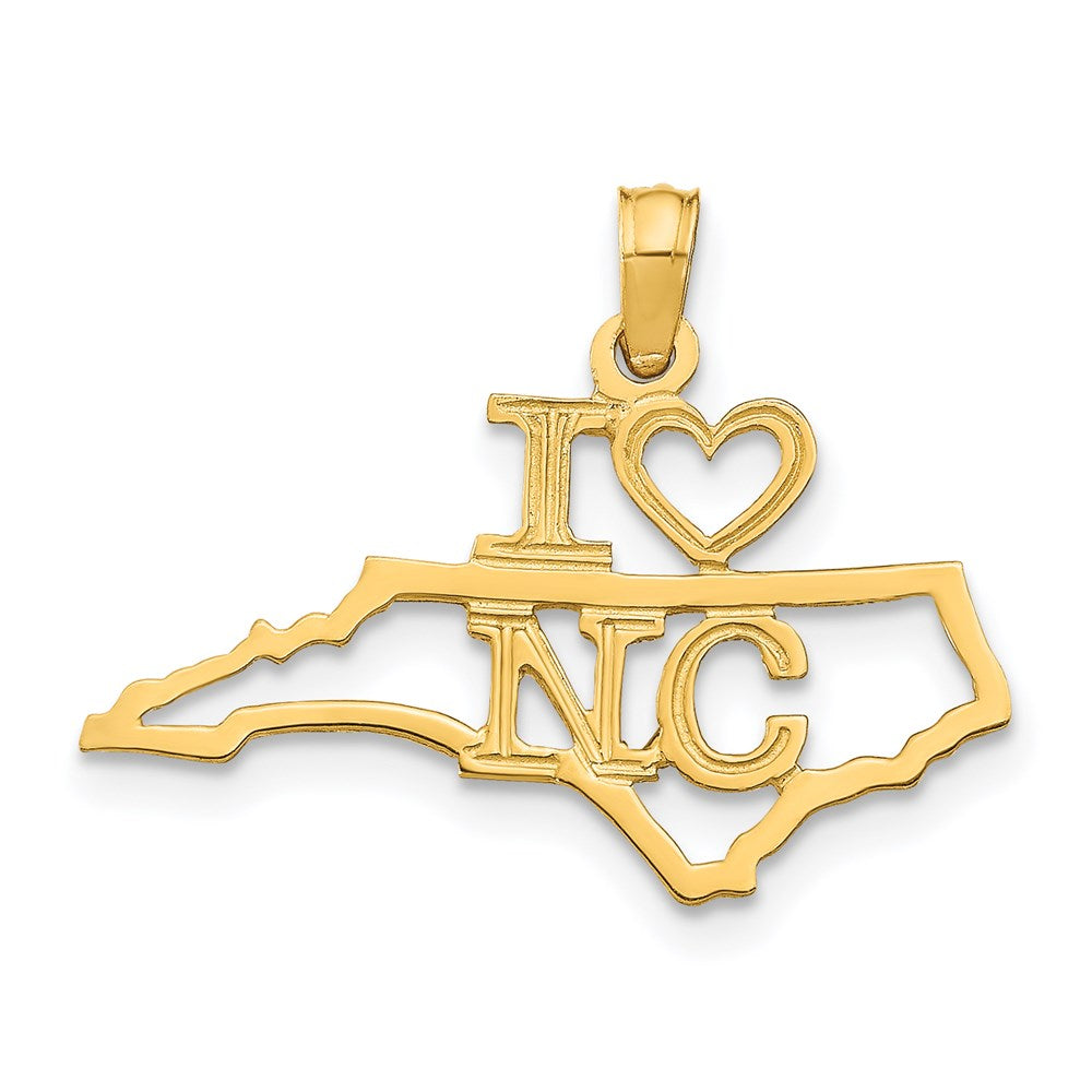 14K Gelbgold Massiv North Carolina State Anhänger