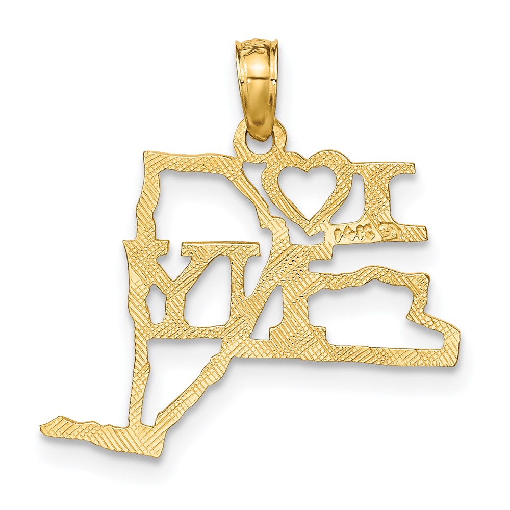 14K Gelbgold Massiv New York State Anhänger
