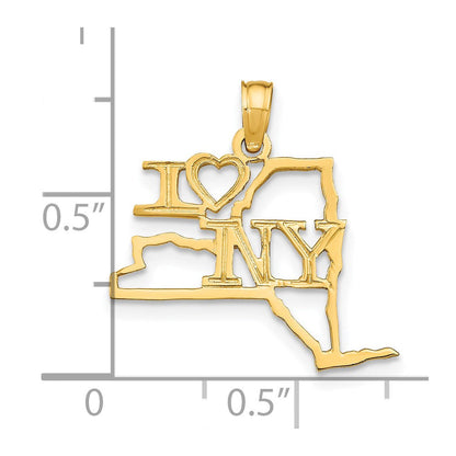 14K Gelbgold Massiv New York State Anhänger