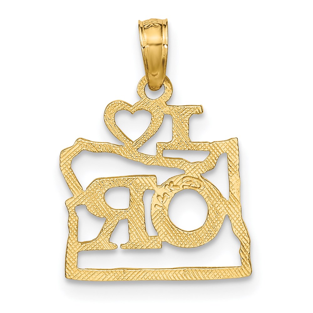 14K Gelbgold Massiv Oregon State Anhänger