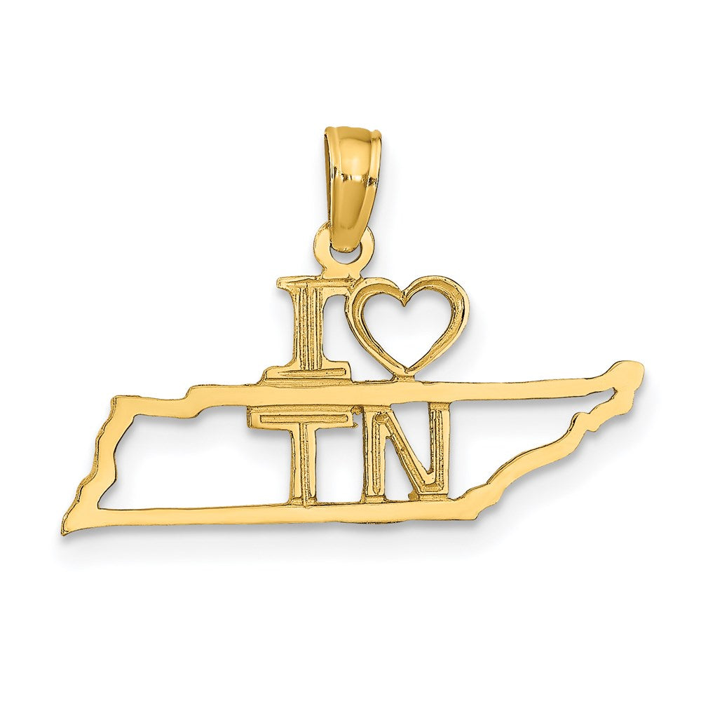 14K Gelbgold Massiv Tennessee State Anhänger