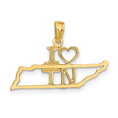 14K Gelbgold Massiv Tennessee State Anhänger