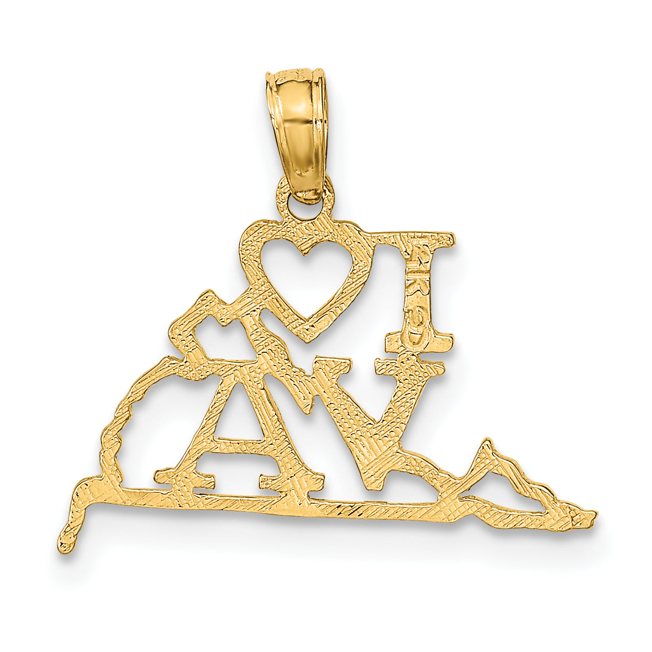 14K Gelbgold Massiv Virginia State Anhänger