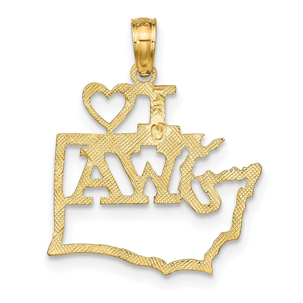 14K Gelbgold Massiv Washington State Anhänger