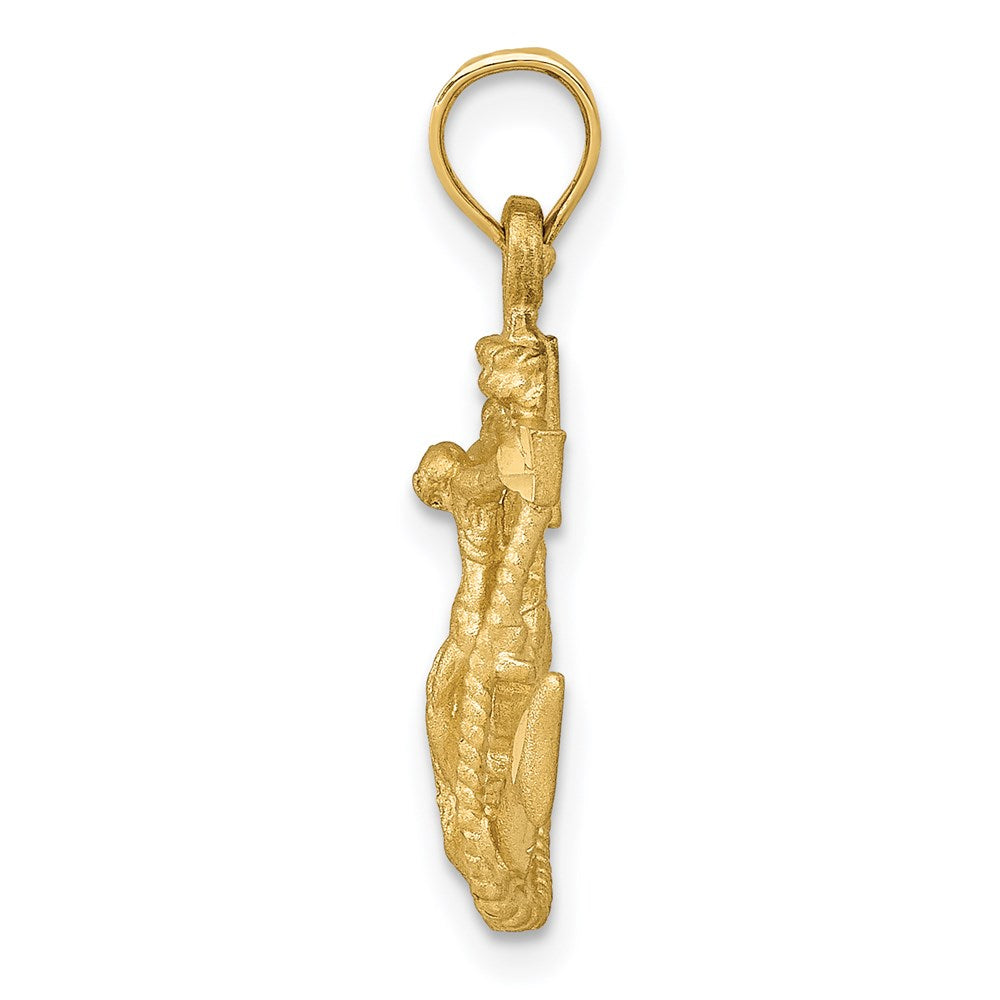14K Gelbgold Mariner-Kreuz-Anhänger