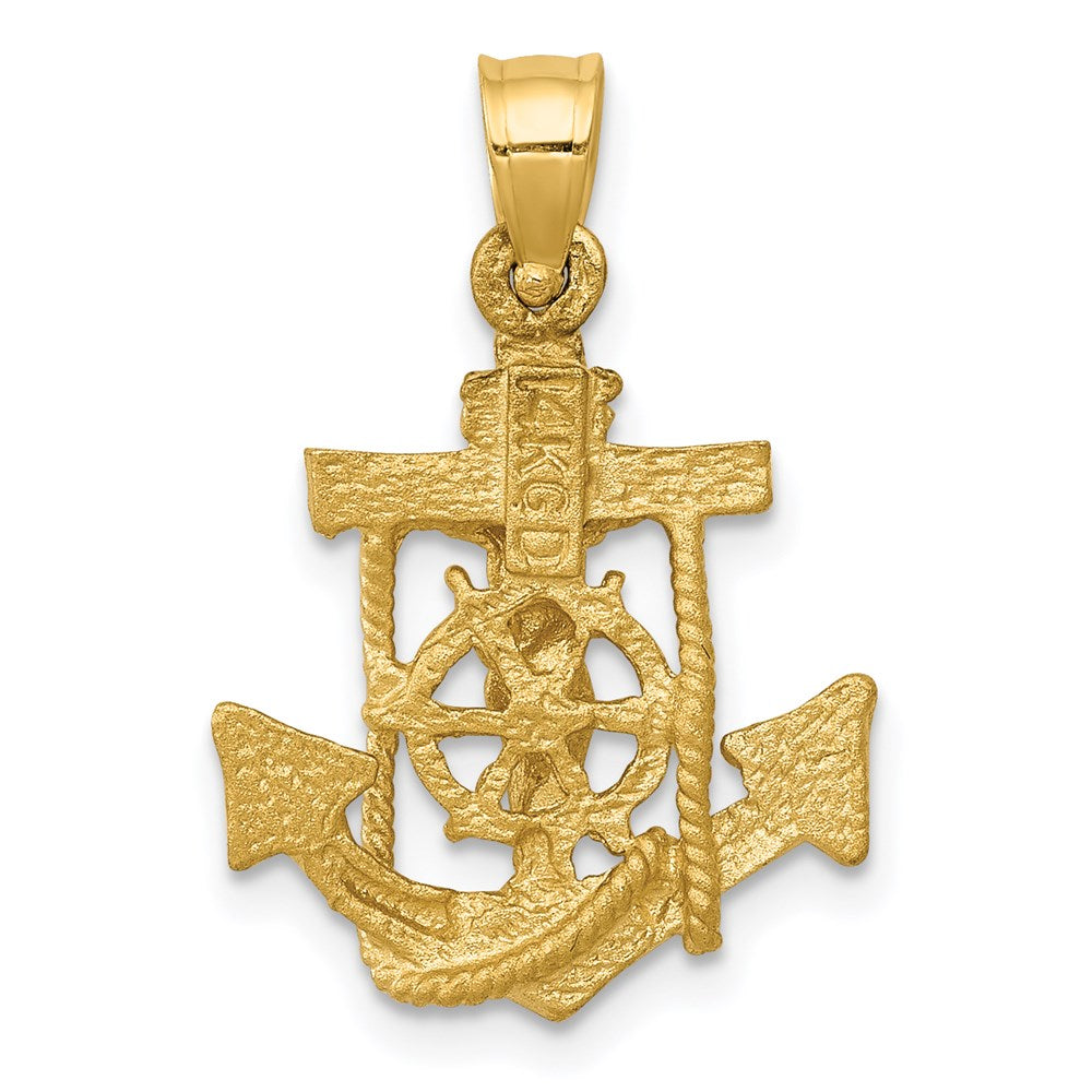 14K Gelbgold Mariner-Kreuz-Anhänger
