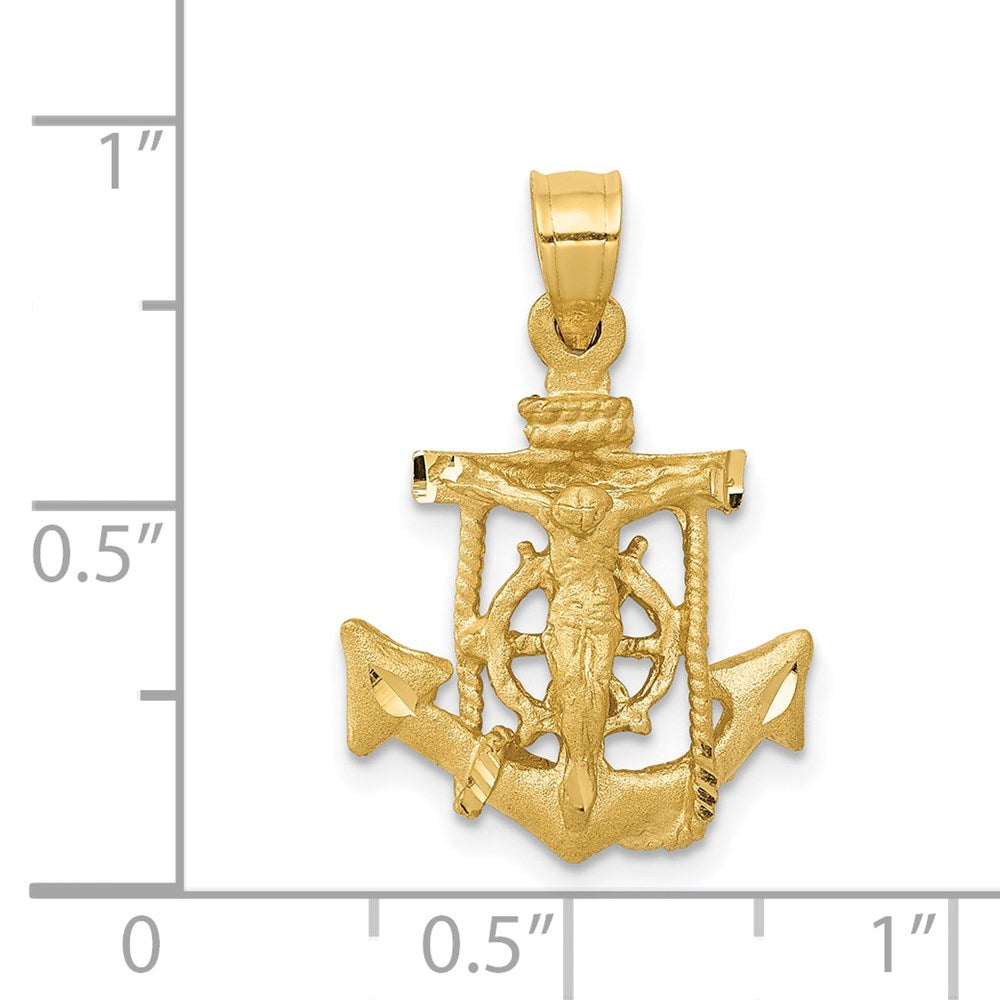 14K Gelbgold Mariner-Kreuz-Anhänger