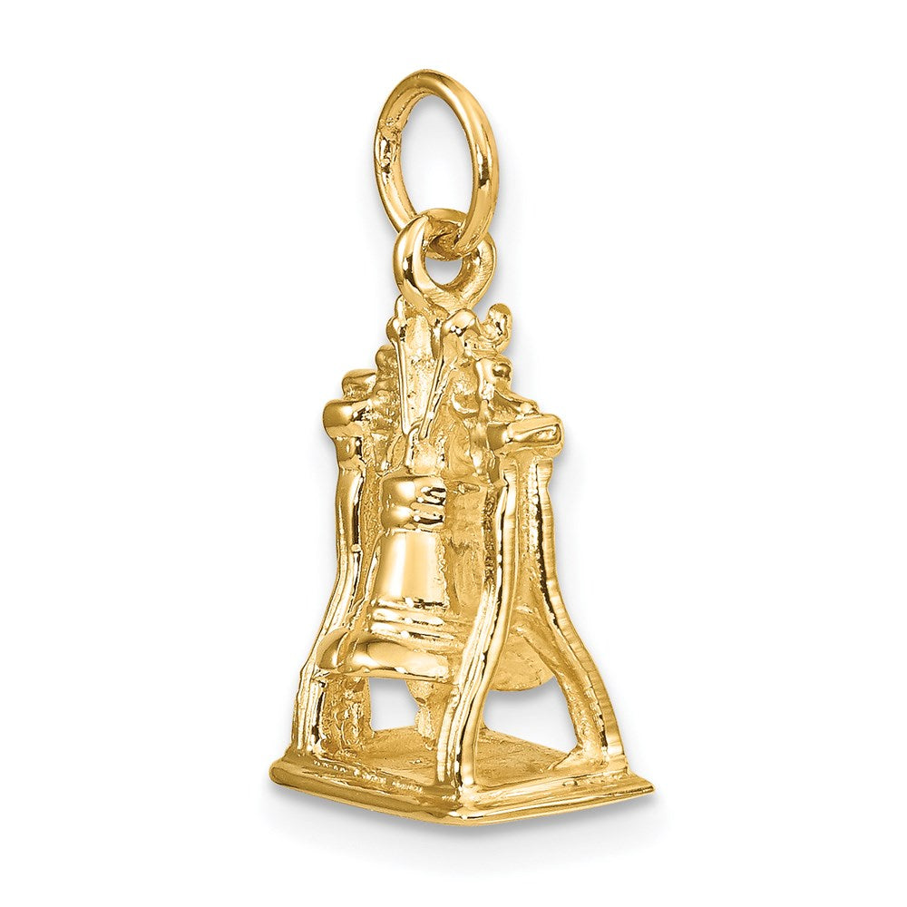 14K Gelbgold Massiv Poliert 3-D Liberty-Glocke Charm