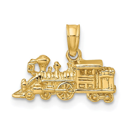 14K Gelbgold 3-D Miniatur-Zug-Charm