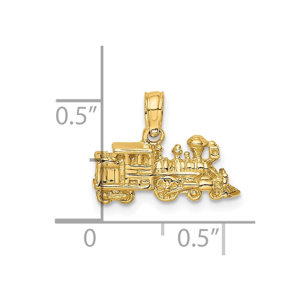 14K Gelbgold 3-D Miniatur-Zug-Charm