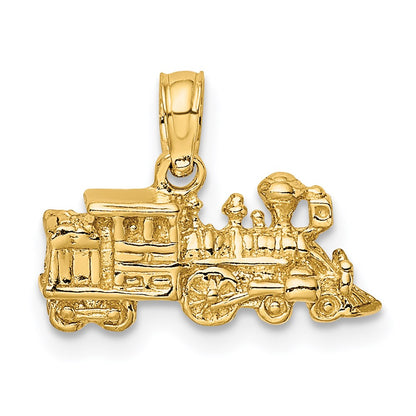 14K Gelbgold 3-D Miniatur-Zug-Charm
