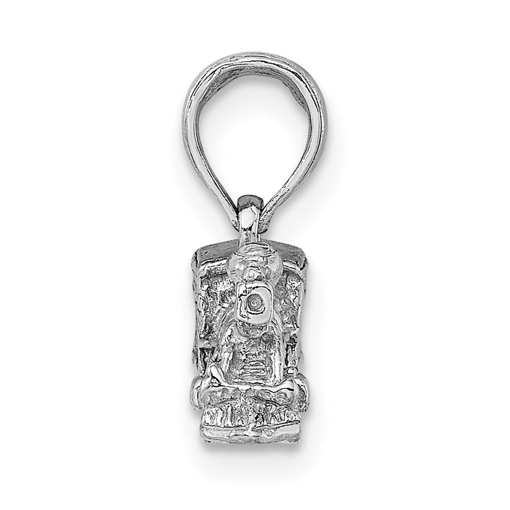 14K Weißgold 3-D Miniatur-Zug-Charm