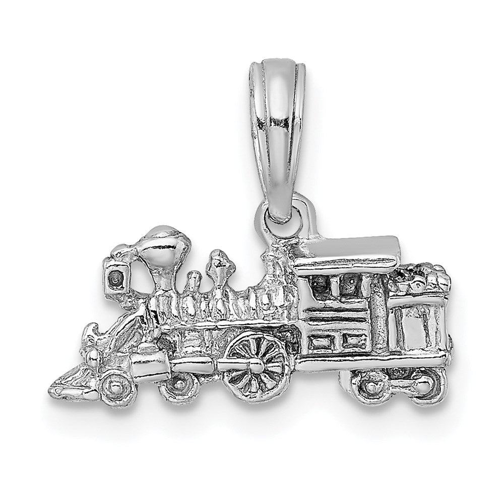 14K Weißgold 3-D Miniatur-Zug-Charm