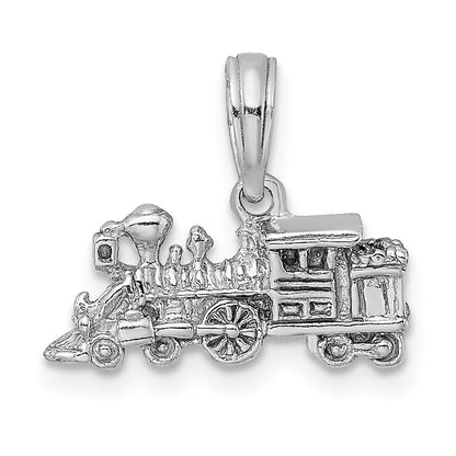 14K Weißgold 3-D Miniatur-Zug-Charm