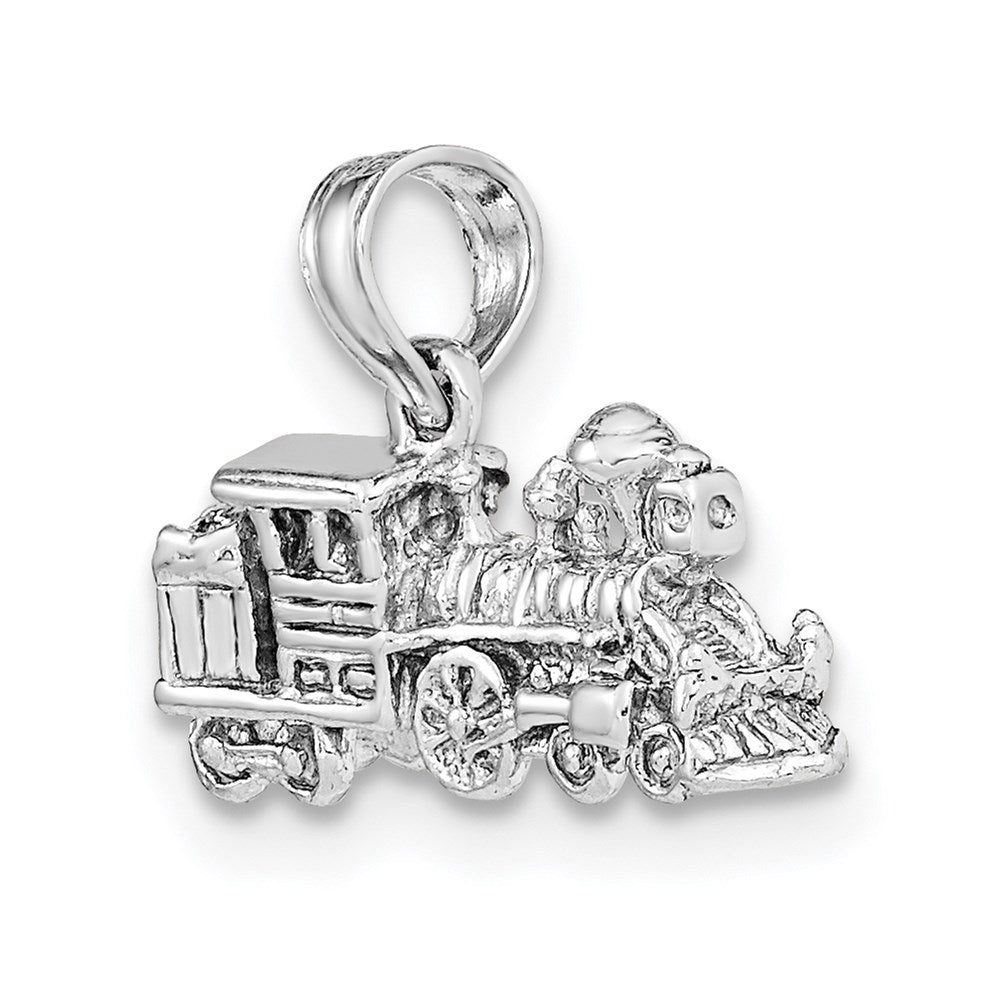 14K Weißgold 3-D Miniatur-Zug-Charm