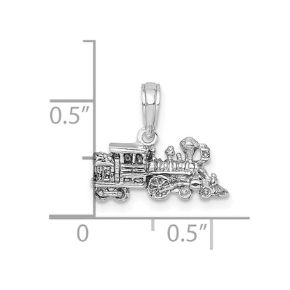 14K Weißgold 3-D Miniatur-Zug-Charm