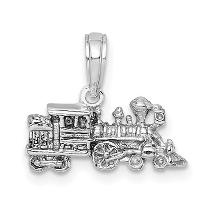 14K Weißgold 3-D Miniatur-Zug-Charm