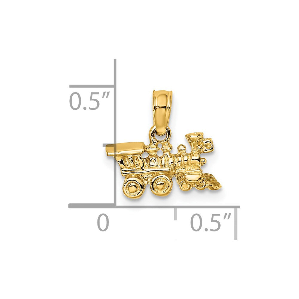 14K Gelbgold 3-d Miniature Zug Charm