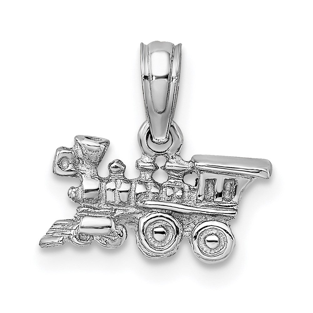 14K Weißgold 3-d Miniature Zug Charm