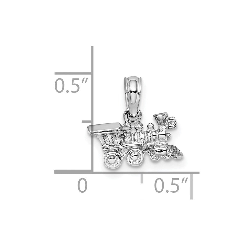 14K Weißgold 3-d Miniature Zug Charm