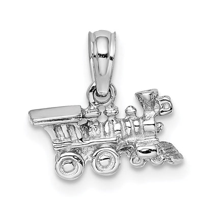 14K Weißgold 3-d Miniature Zug Charm