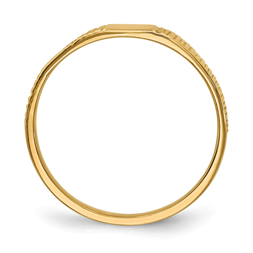 14K Gelbgold Poliert & Ridged Baby Ring
