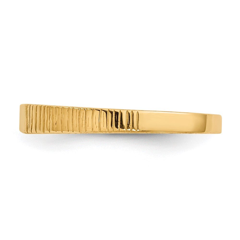14K Gelbgold Poliert & Ridged Baby Ring