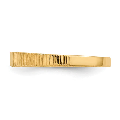 14K Gelbgold Poliert & Ridged Baby Ring