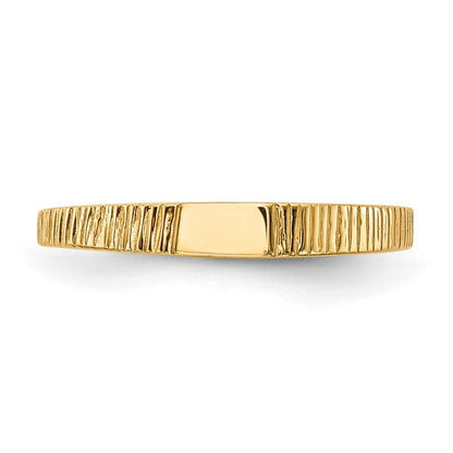 14K Gelbgold Poliert & Ridged Baby Ring