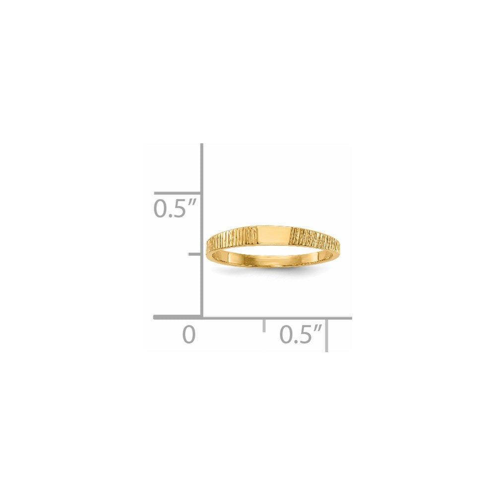 14K Gelbgold Poliert & Ridged Baby Ring