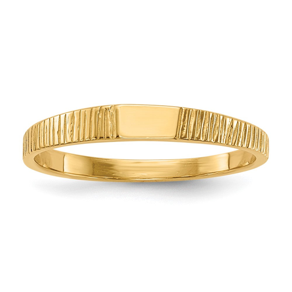 14K Gelbgold Poliert & Ridged Baby Ring