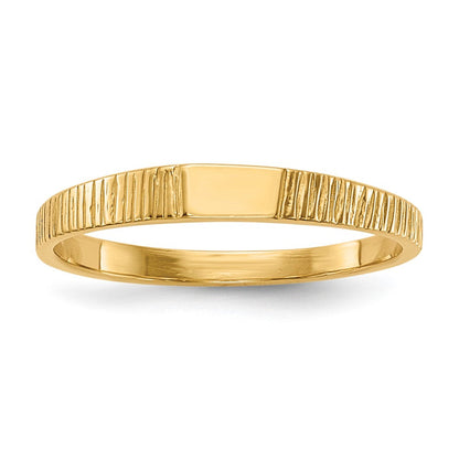 14K Gelbgold Poliert & Ridged Baby Ring
