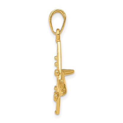 14K Gelbgold 3-D Jet-Anhänger