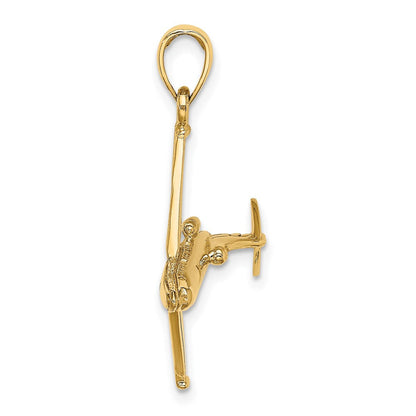 14K Gelbgold 3-D Jett-Charm