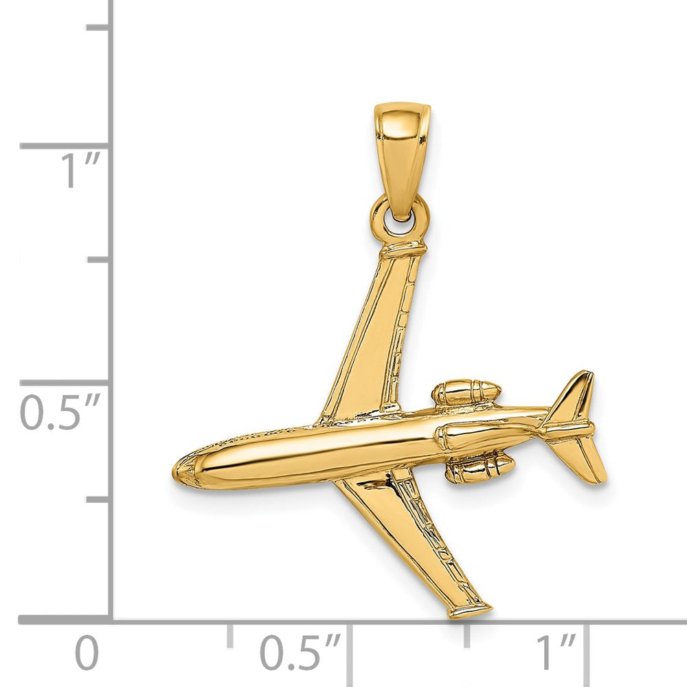 14K Gelbgold 3-D Jett-Charm
