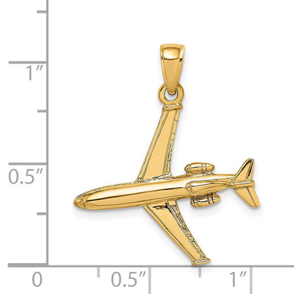 14K Gelbgold 3-D Jett-Charm