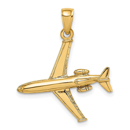 14K Gelbgold 3-D Jett-Charm