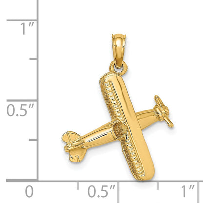 14K Gelbgold 3D-Doppeldecker-Charm