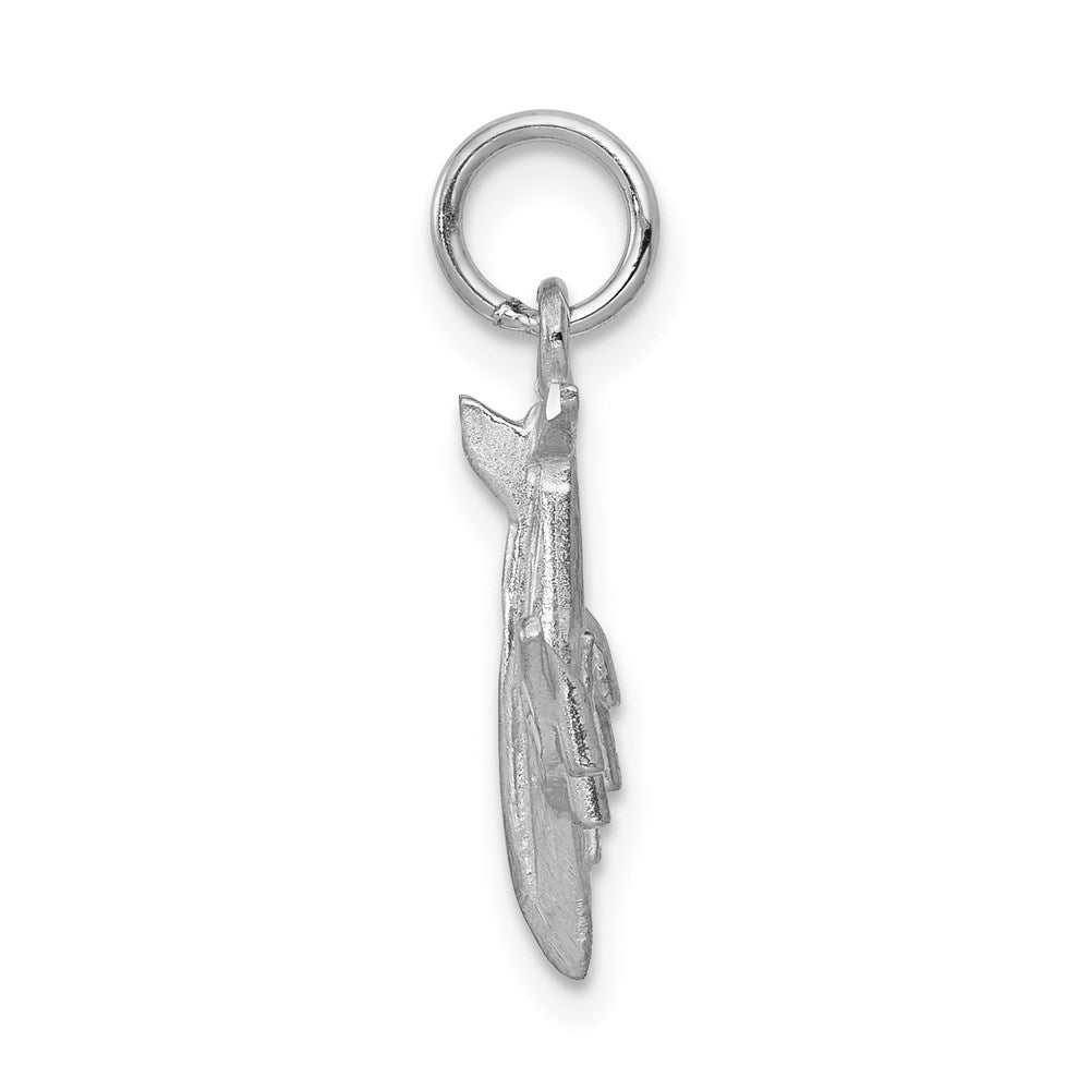 14K Weißgold 3-d Flugzeug Charm