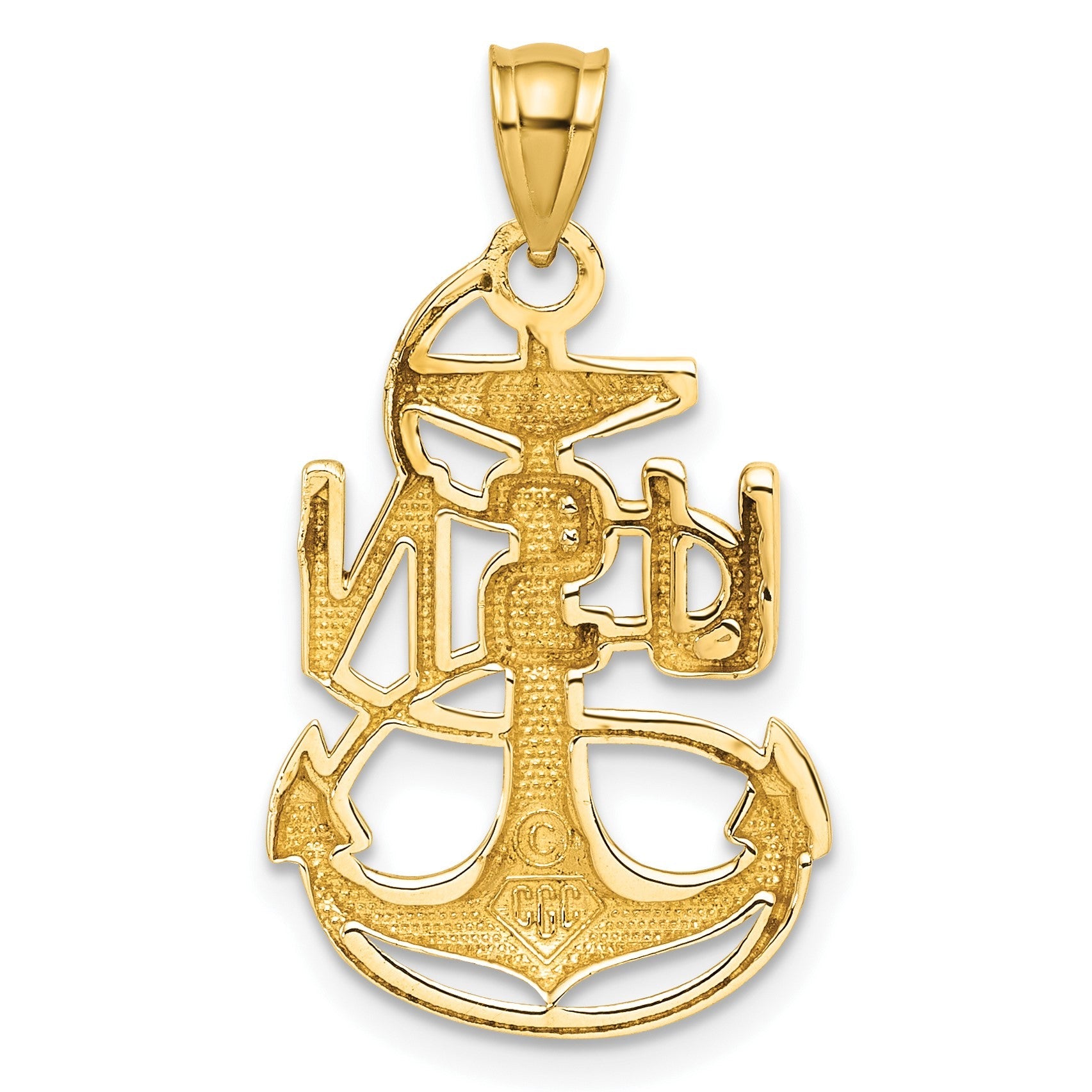 14K Gelbgold United States Navy USN Anker-Anhänger