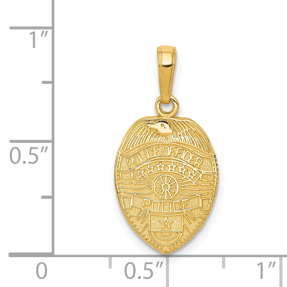 14K Gelbgold Police Officer Abzeichen Anhänger
