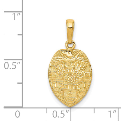 14K Gelbgold Police Officer Abzeichen Anhänger