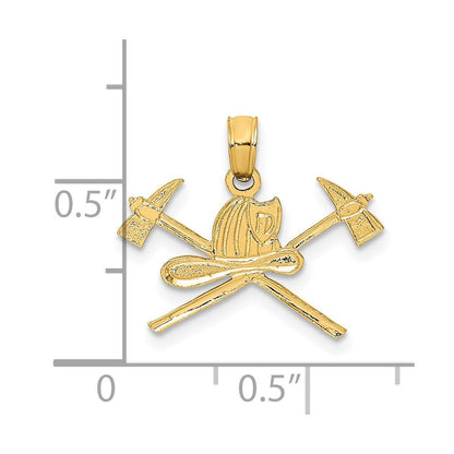 14K Gelbgold Feuer Department Insignia Charm
