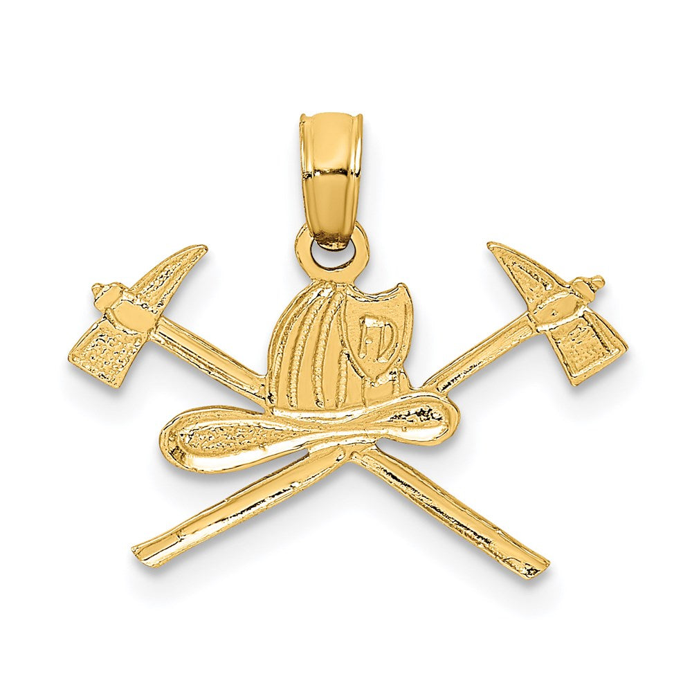 14K Gelbgold Feuer Department Insignia Charm