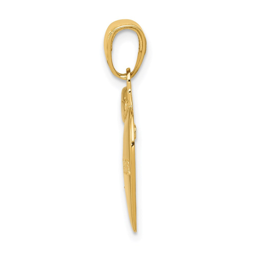 14K Gelbgold Anhänger „#1 LEHRER" Apfel